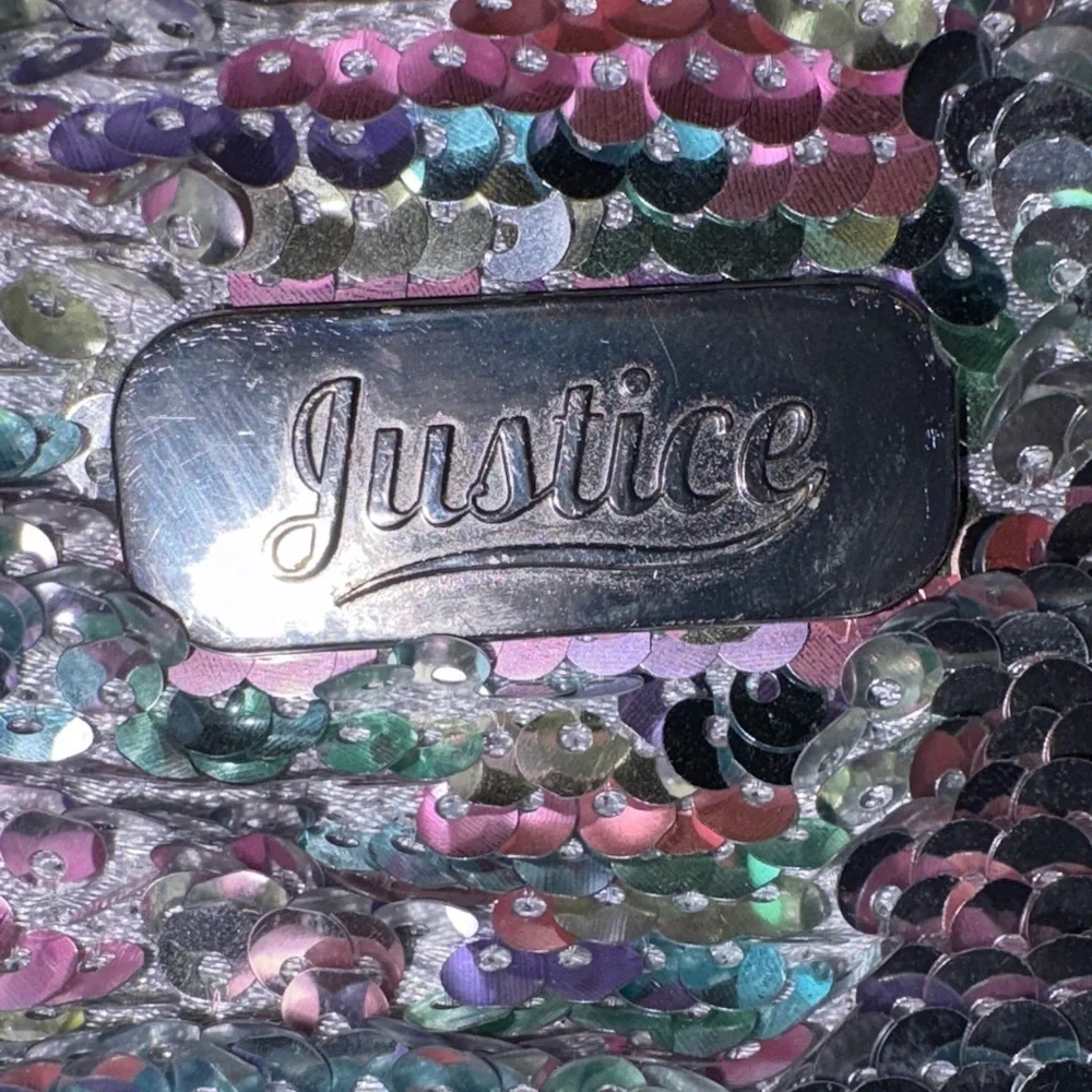 Justice K Multicolor Flip Sequin Mini Backpack with Pom Pom